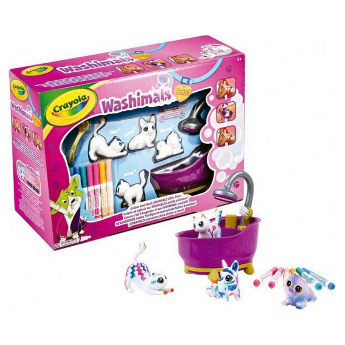 Playset Washimals Pets Crayola 74-7453 Badkar 6 Delar