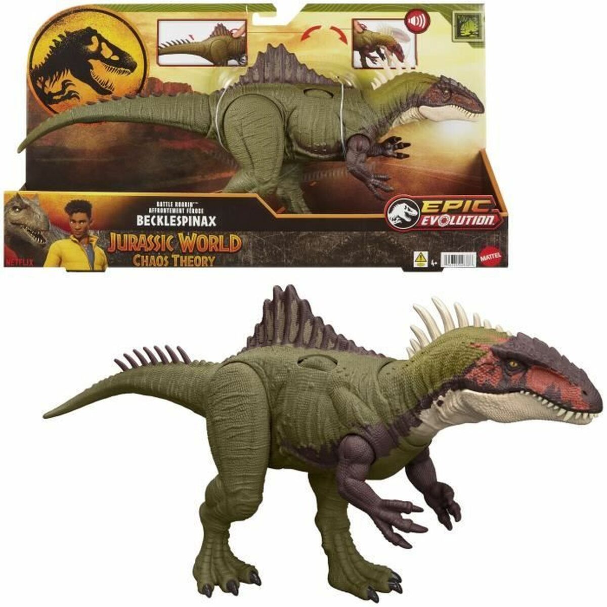 Actionfigurer Jurassic World Becklespinax HXF52 Dinosaurie Ljud