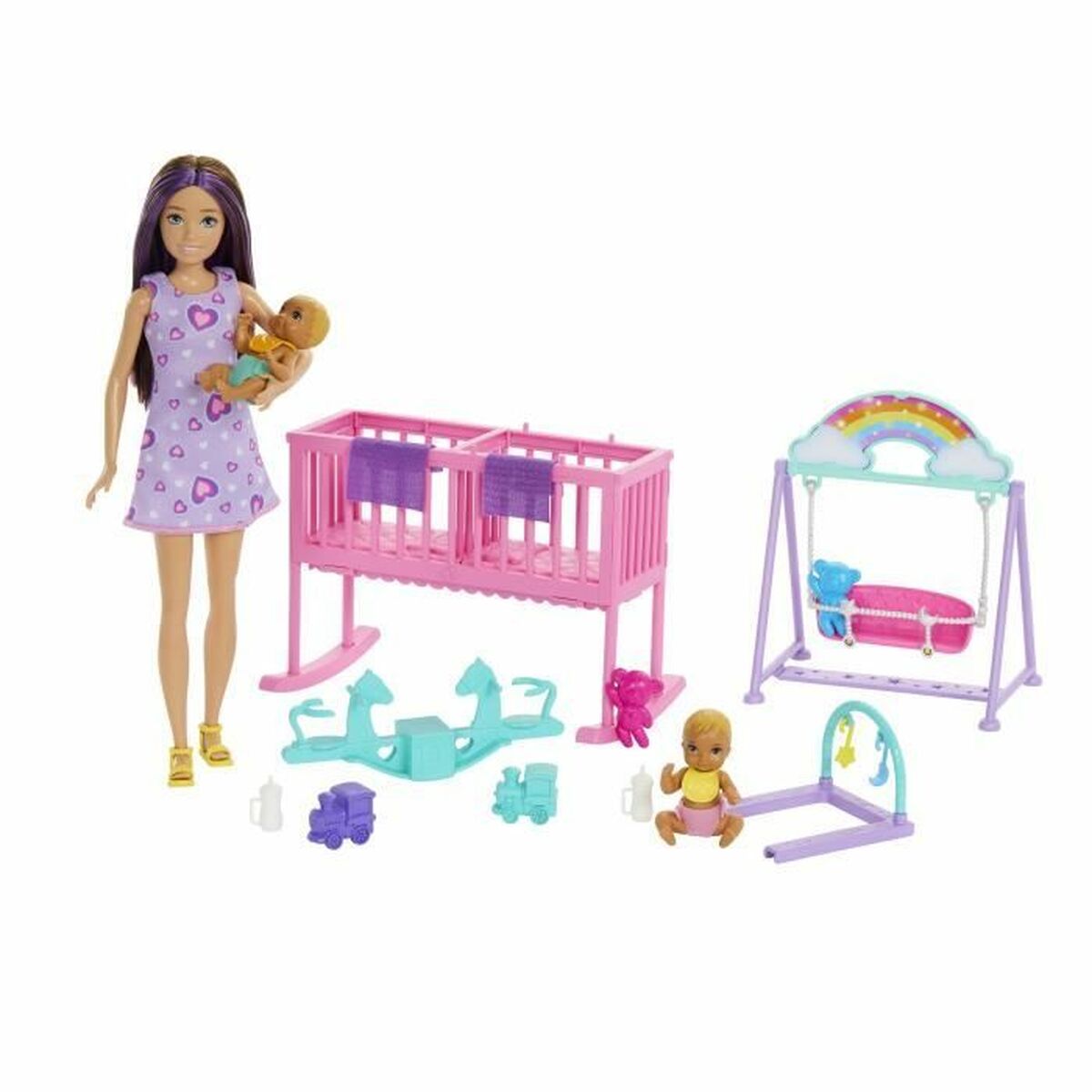 Babydocka med tillbehör Barbie The Twins&apos; Room-Skipper Playset