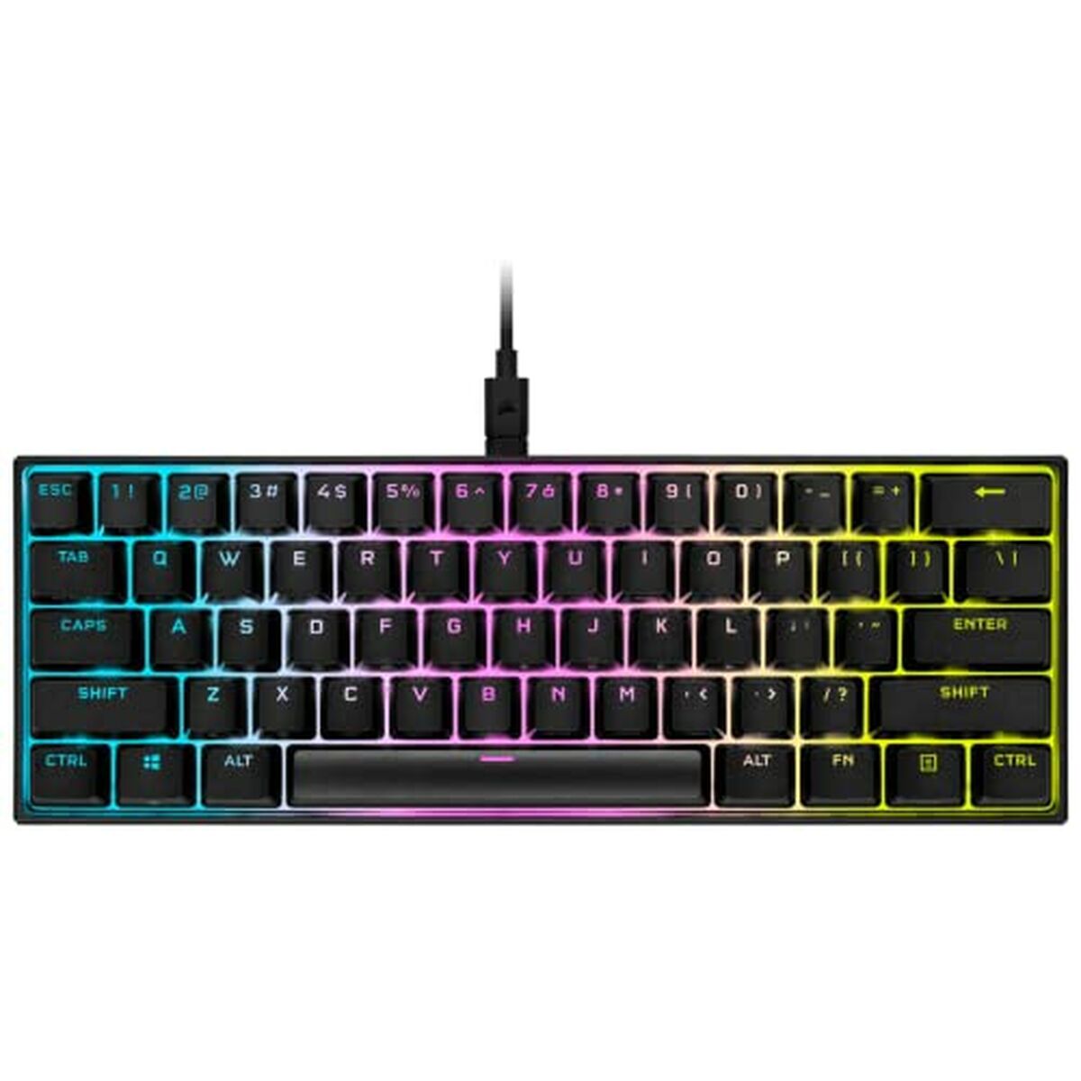 Gaming Tangentbord/ OR: Speltangentbord Corsair K65 RGB MINI 60% Mechanical Gaming Svart Qwerty Spanska