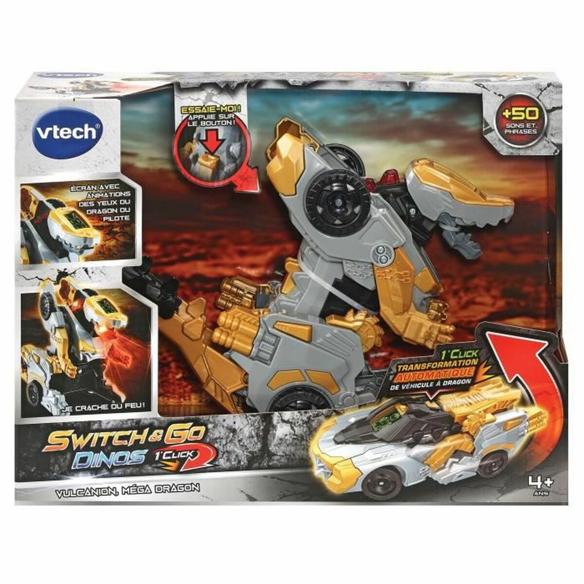 Transformer Fordon Vtech Switch &amp; Go Dinos - Vulcanion, Mega Dragon