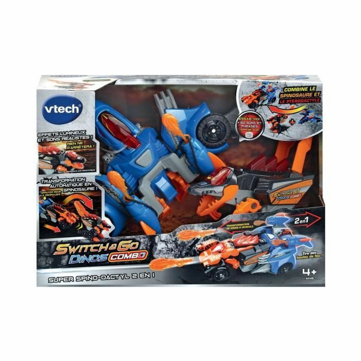 Omvandlingsbar superrobot Vtech Switch &amp; Go Dinos Combo: SUPER SPINO-DACTYL 2 IN 1 Dinosaurie