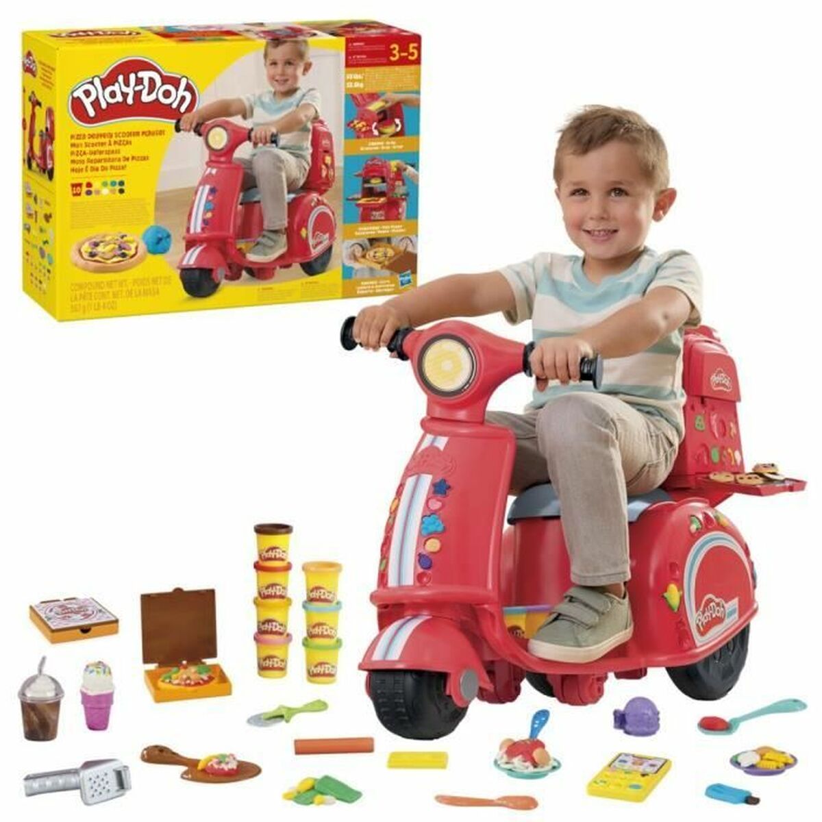 Modellera Spel Play-Doh My Pizza Scooter rouge