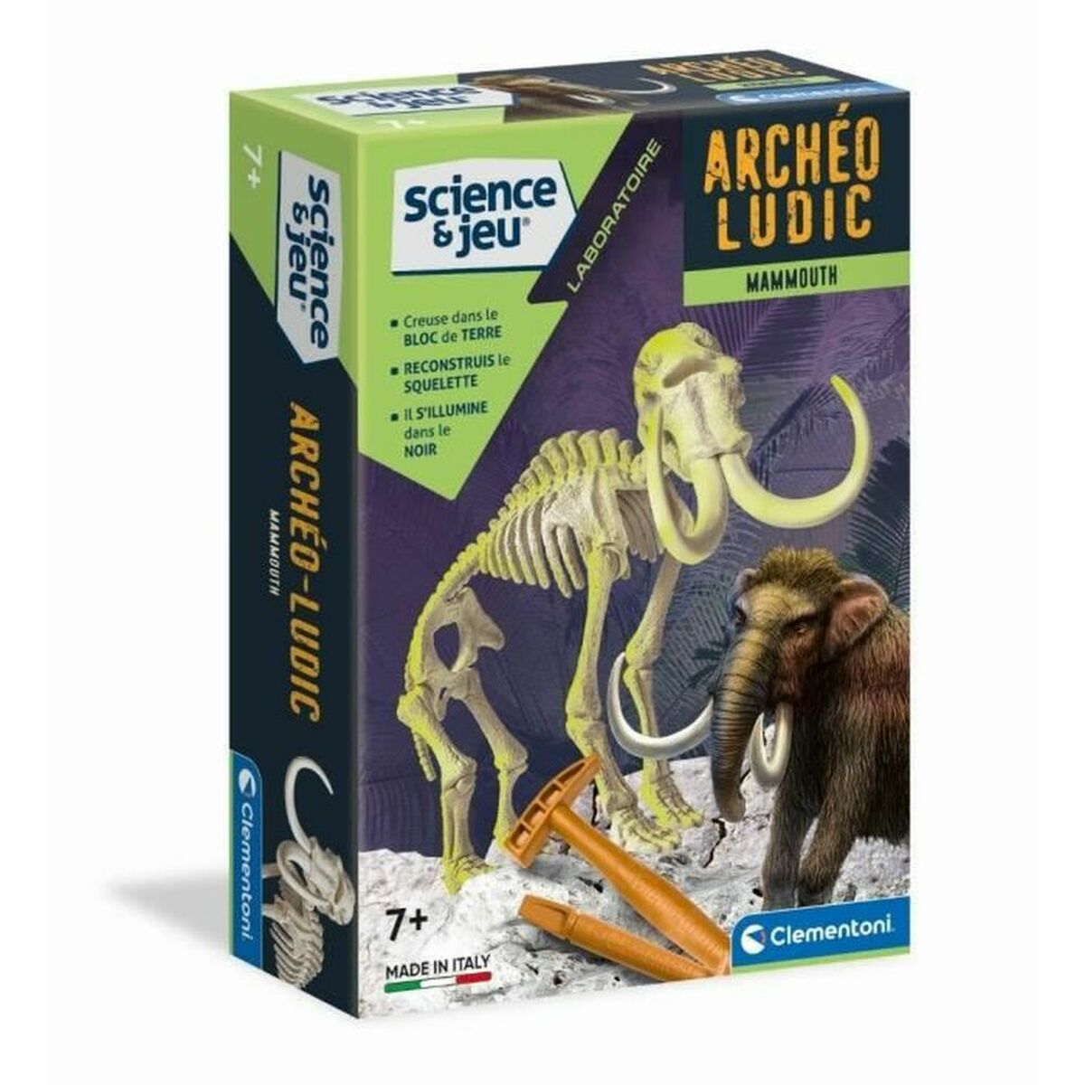 Vetenskapsspel Clementoni Archéo Ludic Mammoth Fluorescerande