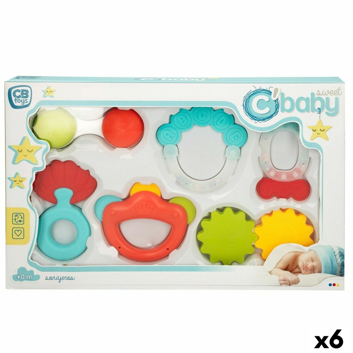 Set med skallror Colorbaby 6 Delar 12,5 x 1,5 x 6,5 cm (6 antal)